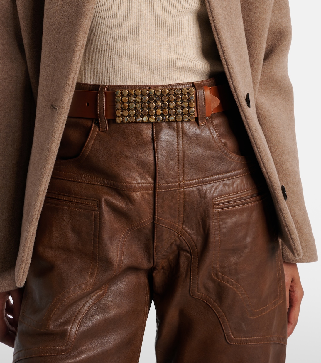 Cintura in pelle decorata Vanesia di Isabel Marant per stile giovanile