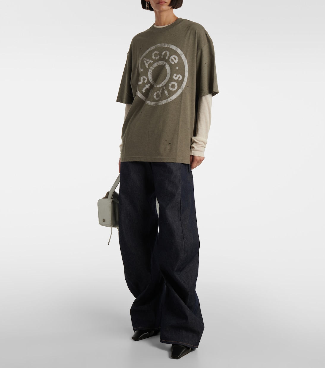 T-shirt in misto cotone con logo | Acne Studios
