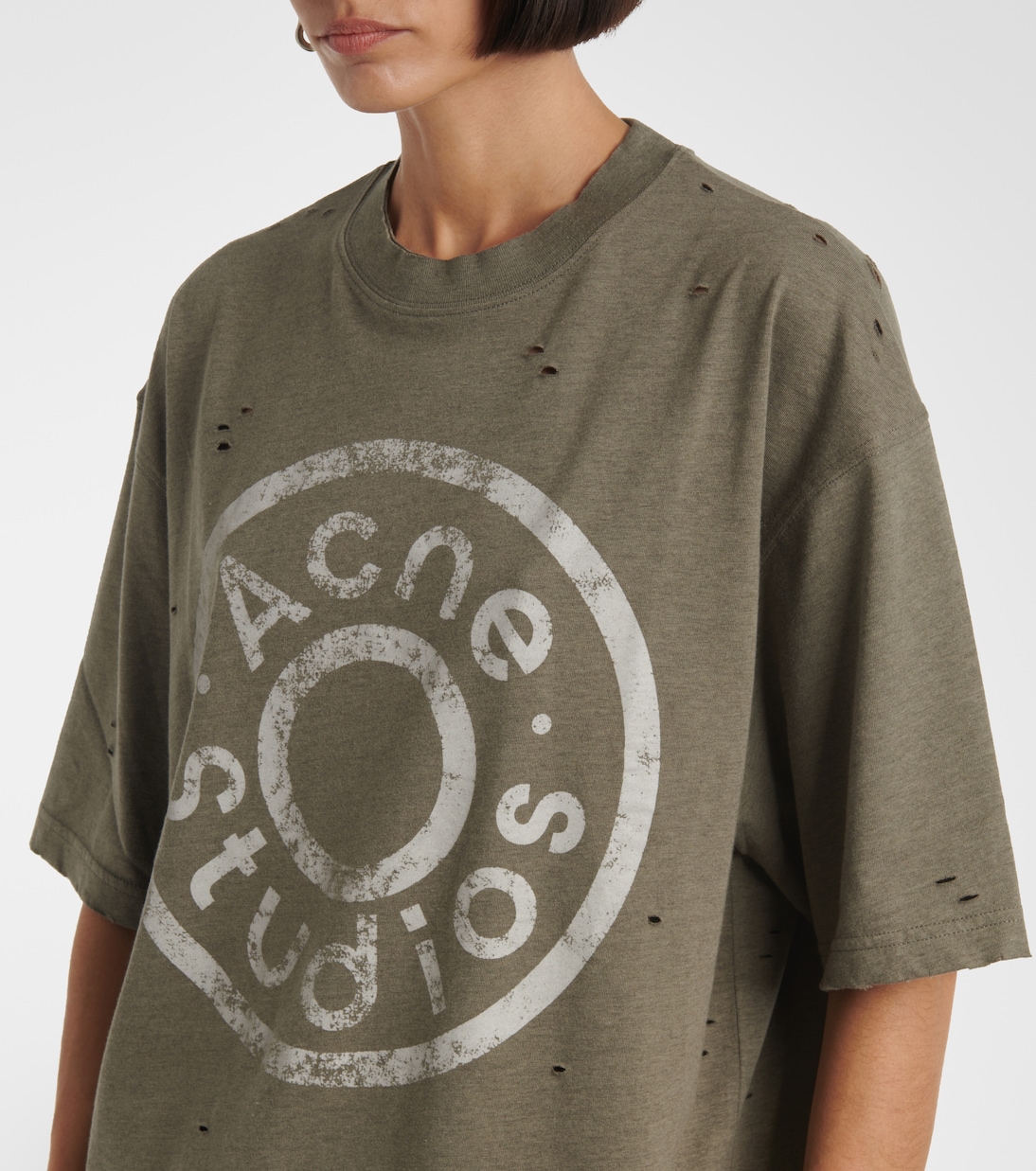 T-shirt in misto cotone con logo | Acne Studios