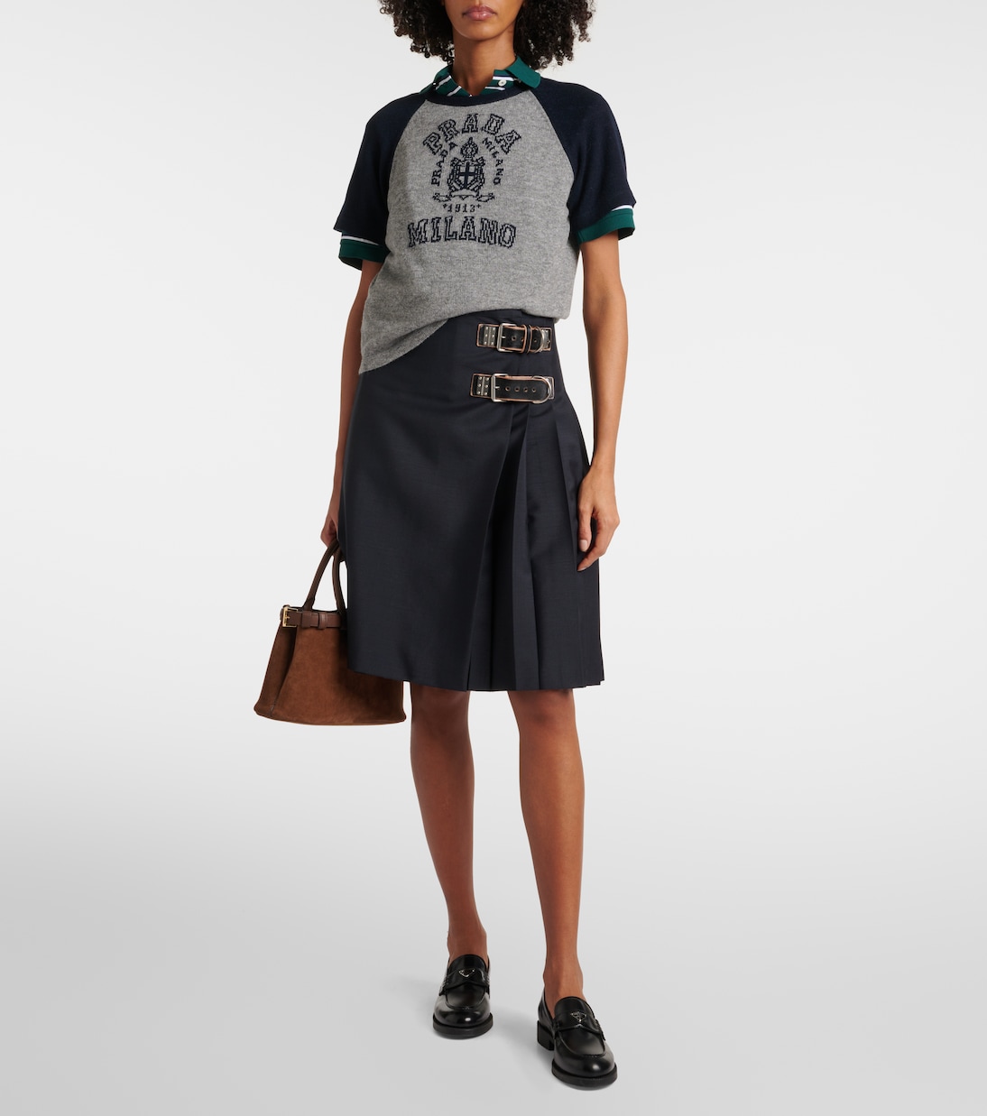 Camiseta de cachemir con logo | Prada