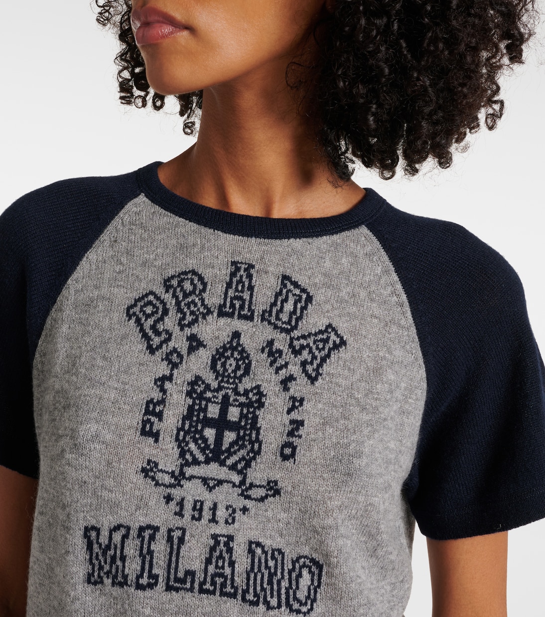Camiseta de cachemir con logo | Prada