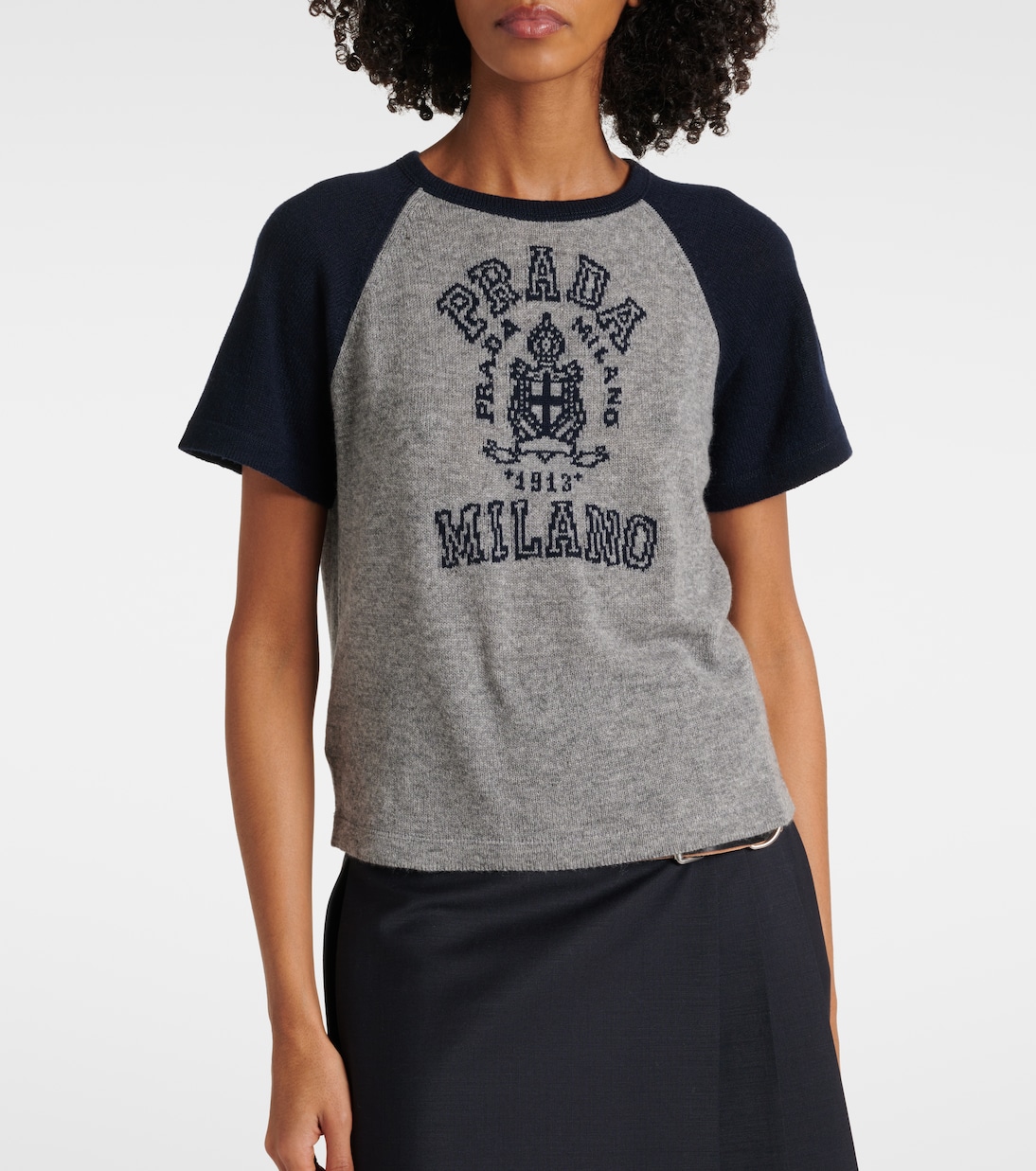 Camiseta de cachemir con logo | Prada