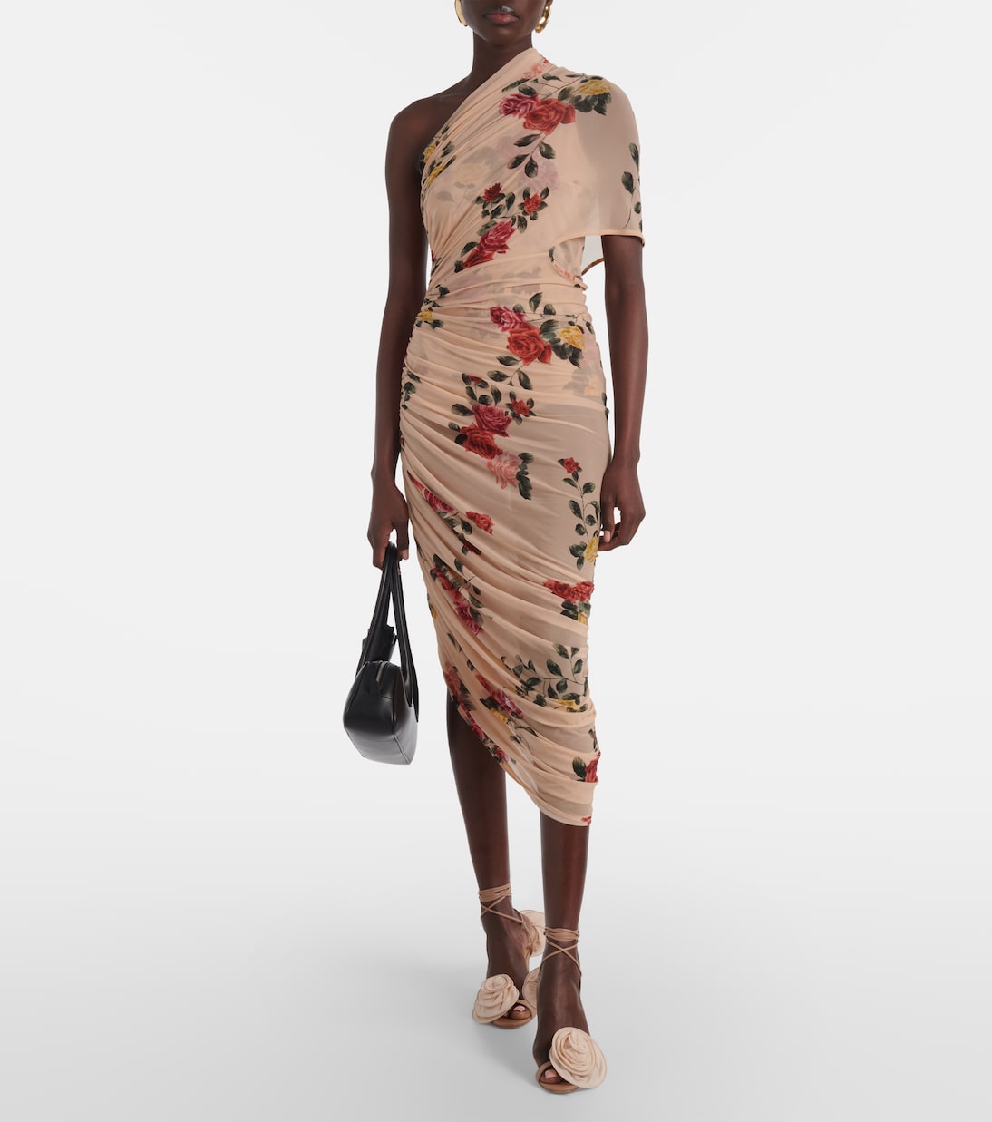 Robe midi asymétrique à fleurs | Magda Butrym