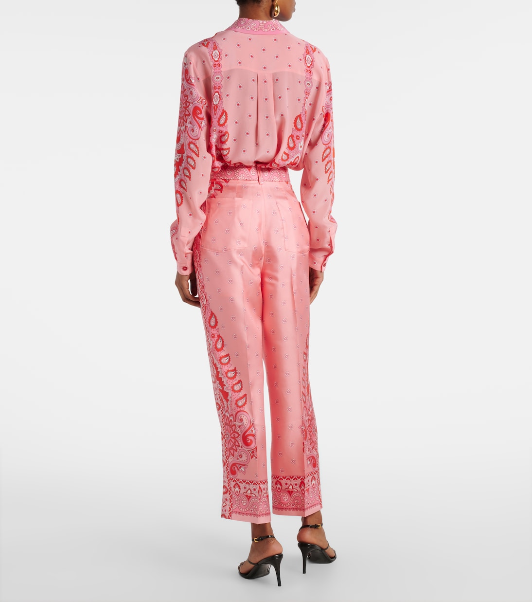 Pantalon droit en soie à motif cachemire | Etro
