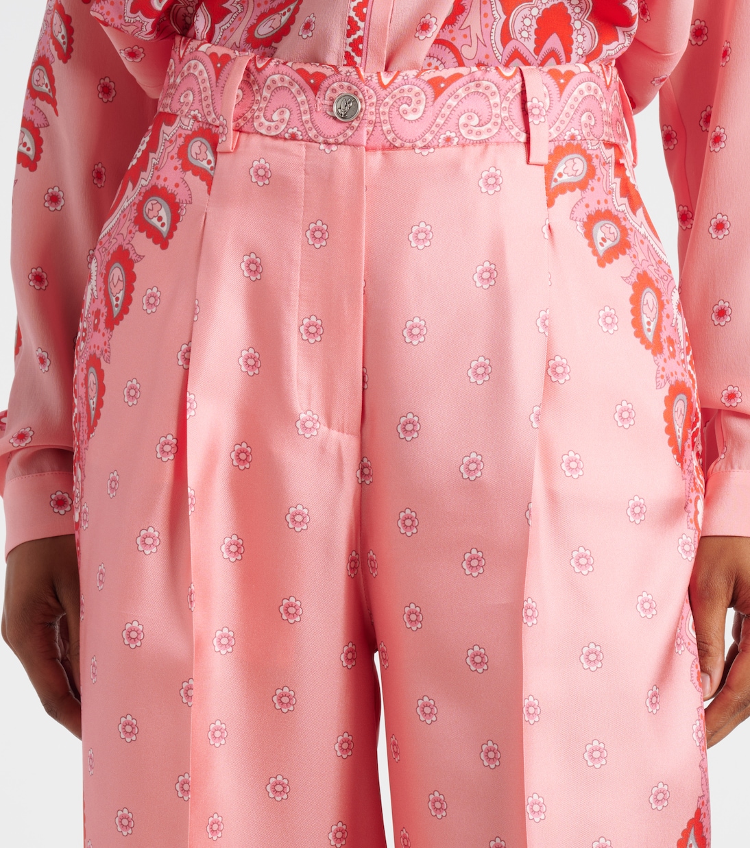 Pantalon droit en soie à motif cachemire | Etro