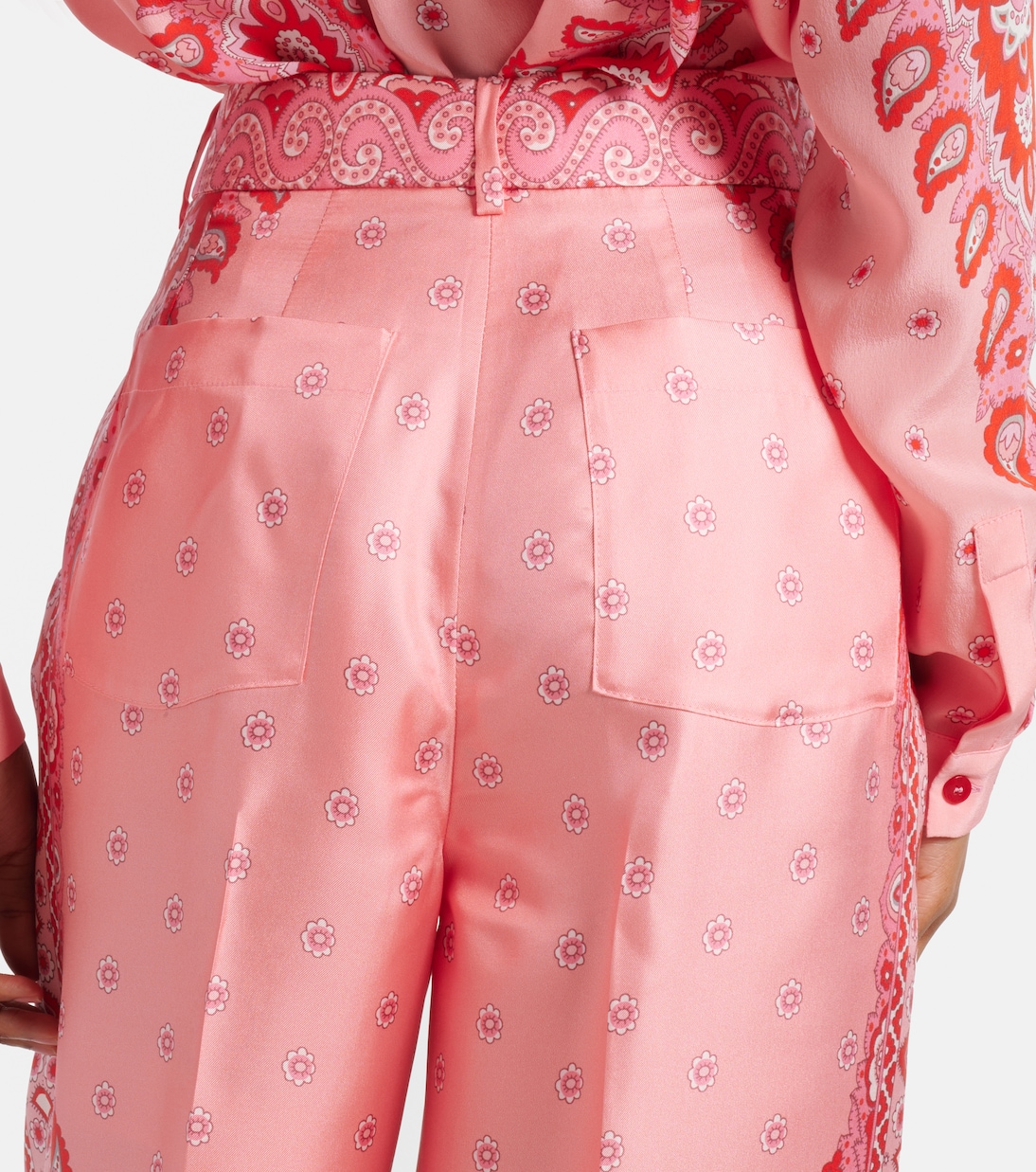 Pantalon droit en soie à motif cachemire | Etro