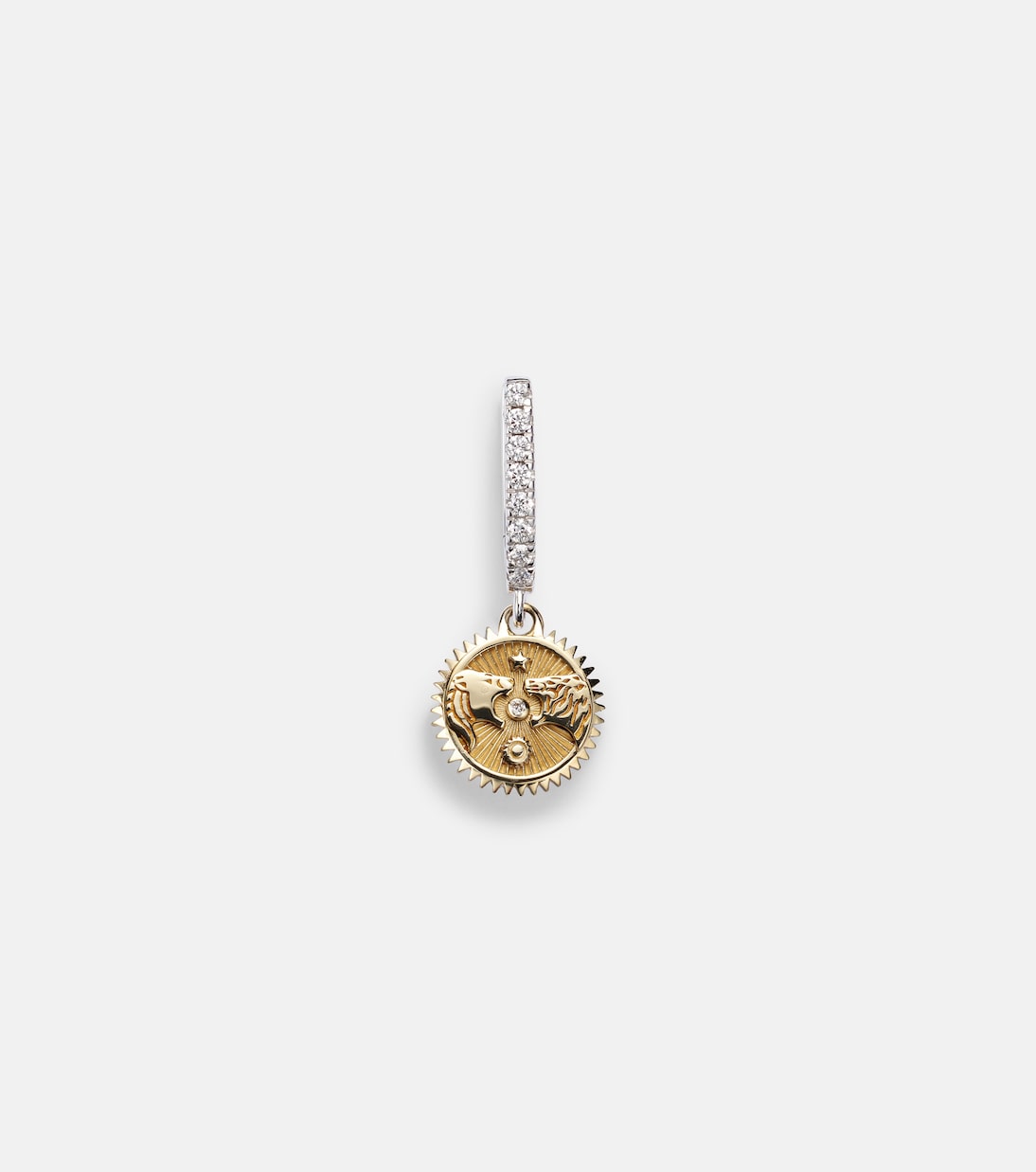 Boucle d'oreille unique Strength Mini en or 18 ct et diamants | FoundRae