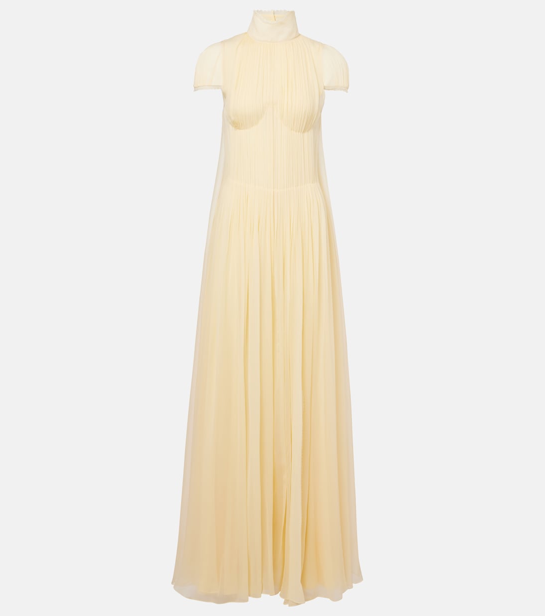 Pleated silk chiffon gown | McQueen