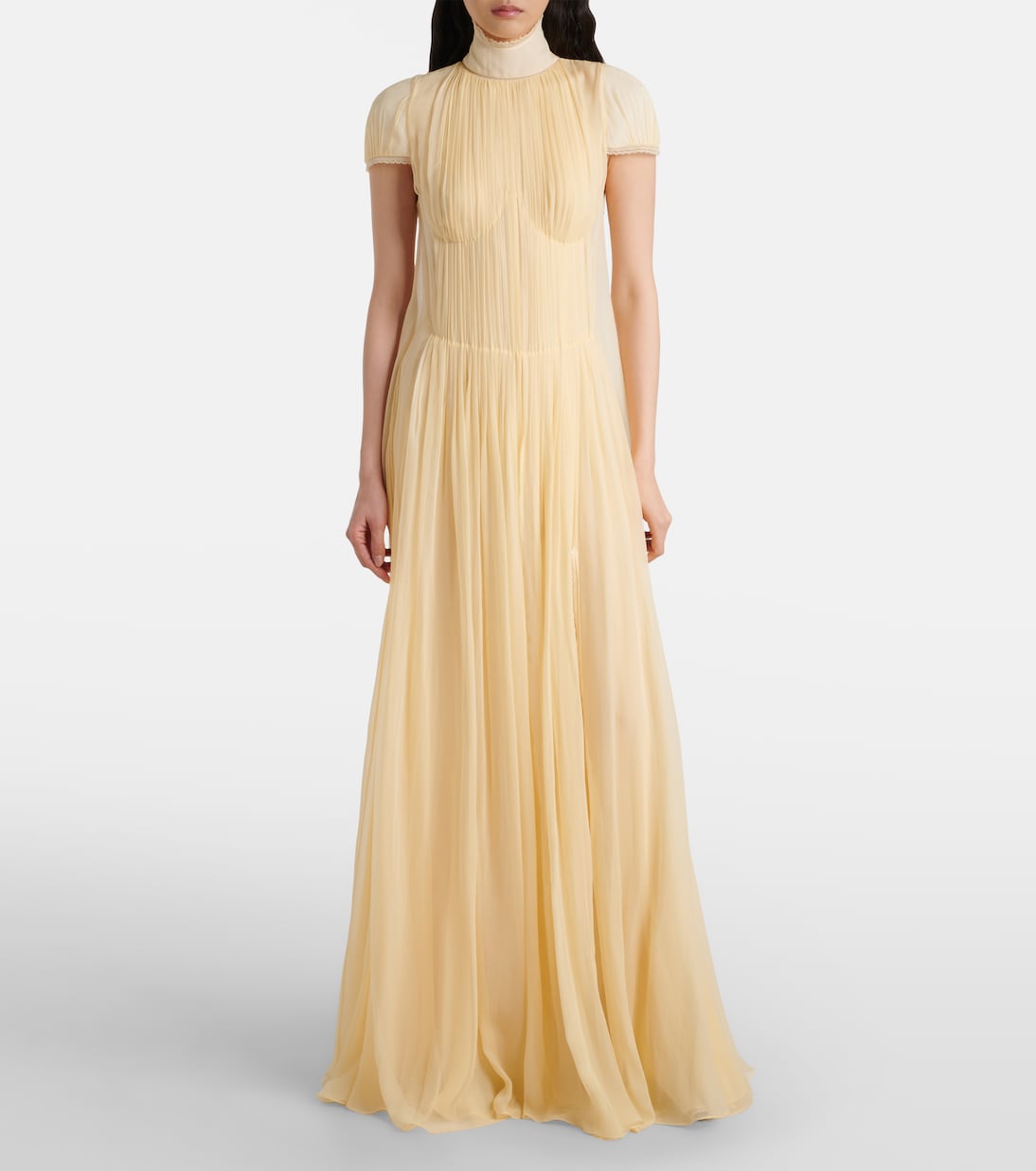 Pleated silk chiffon gown | McQueen