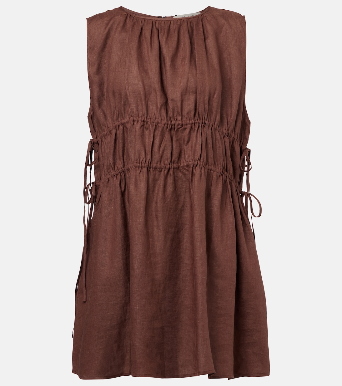 Gathered linen minidress | Asceno