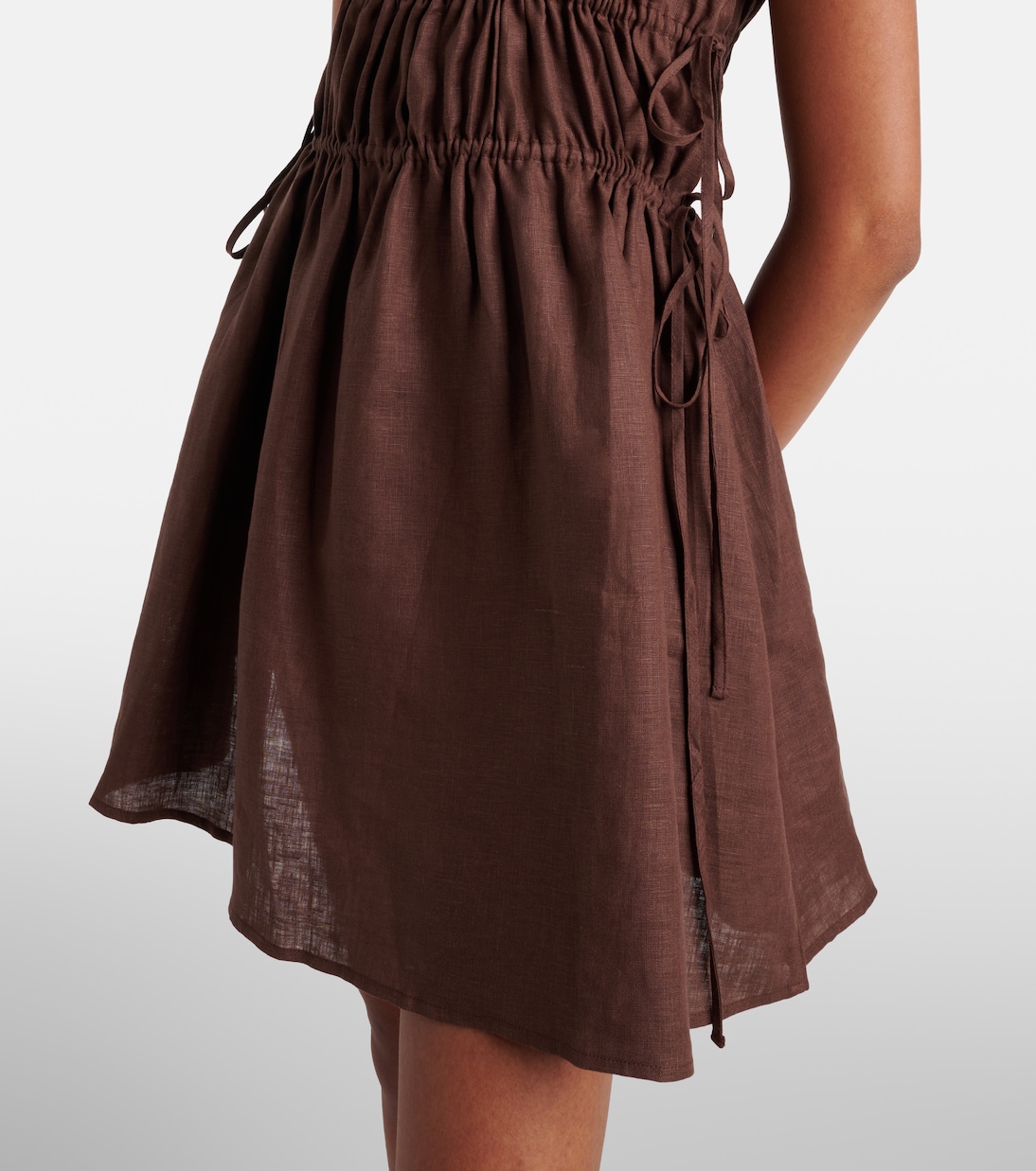 Gathered linen minidress | Asceno
