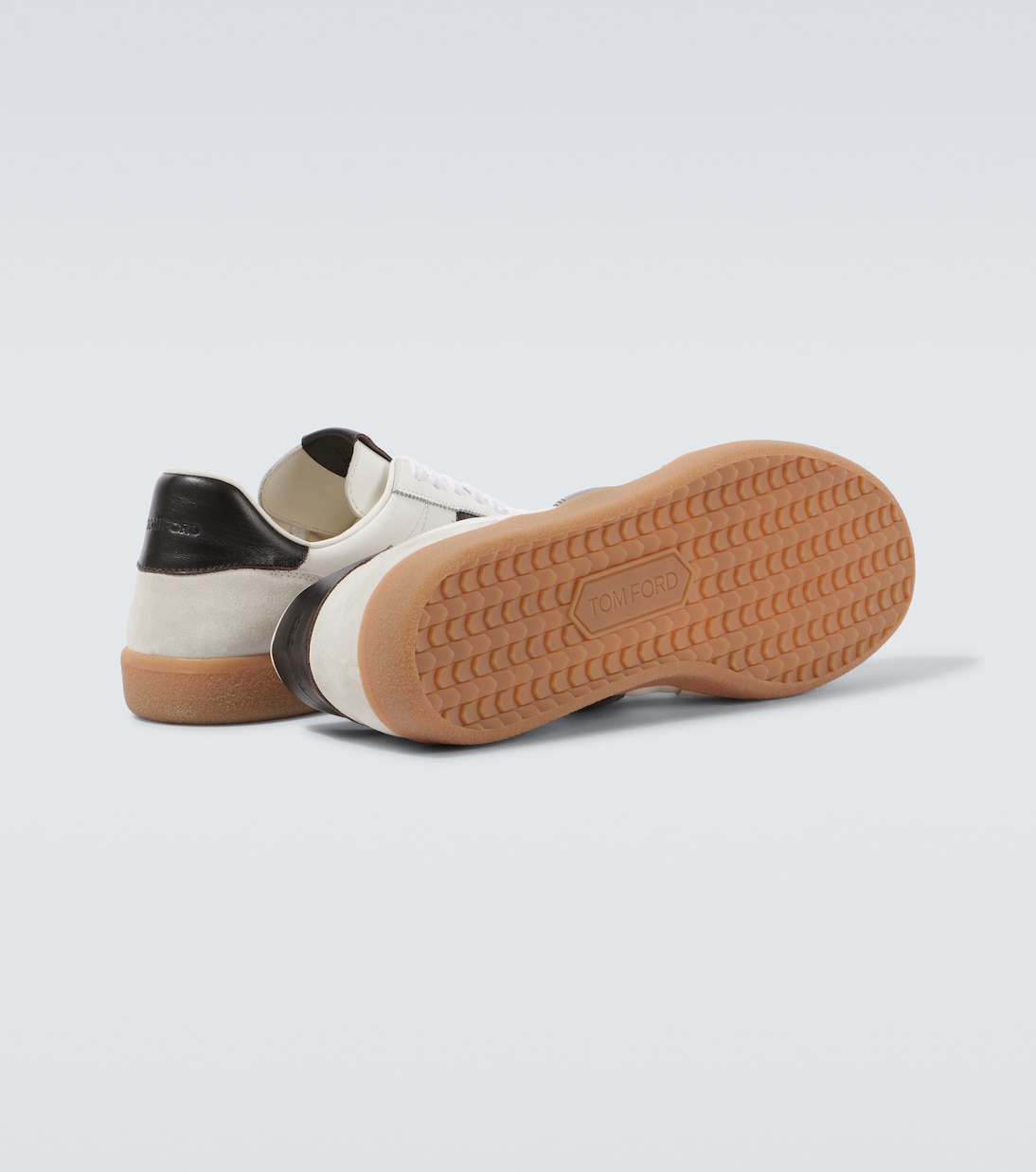 Archer suede-trimmed leather sneakers | Tom Ford