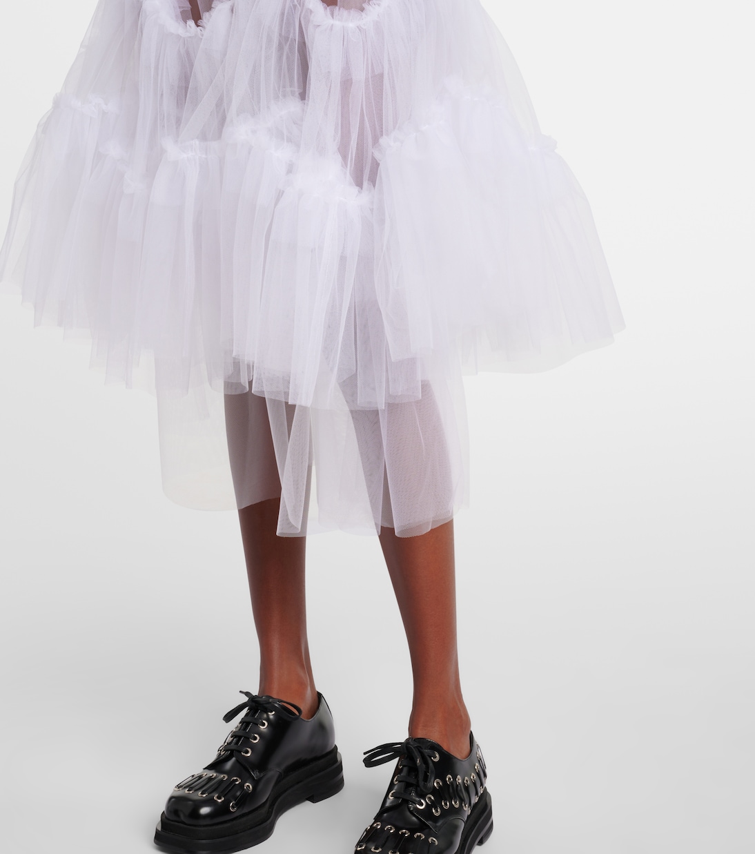 Falda midi de tul translúcida | Noir Kei Ninomiya