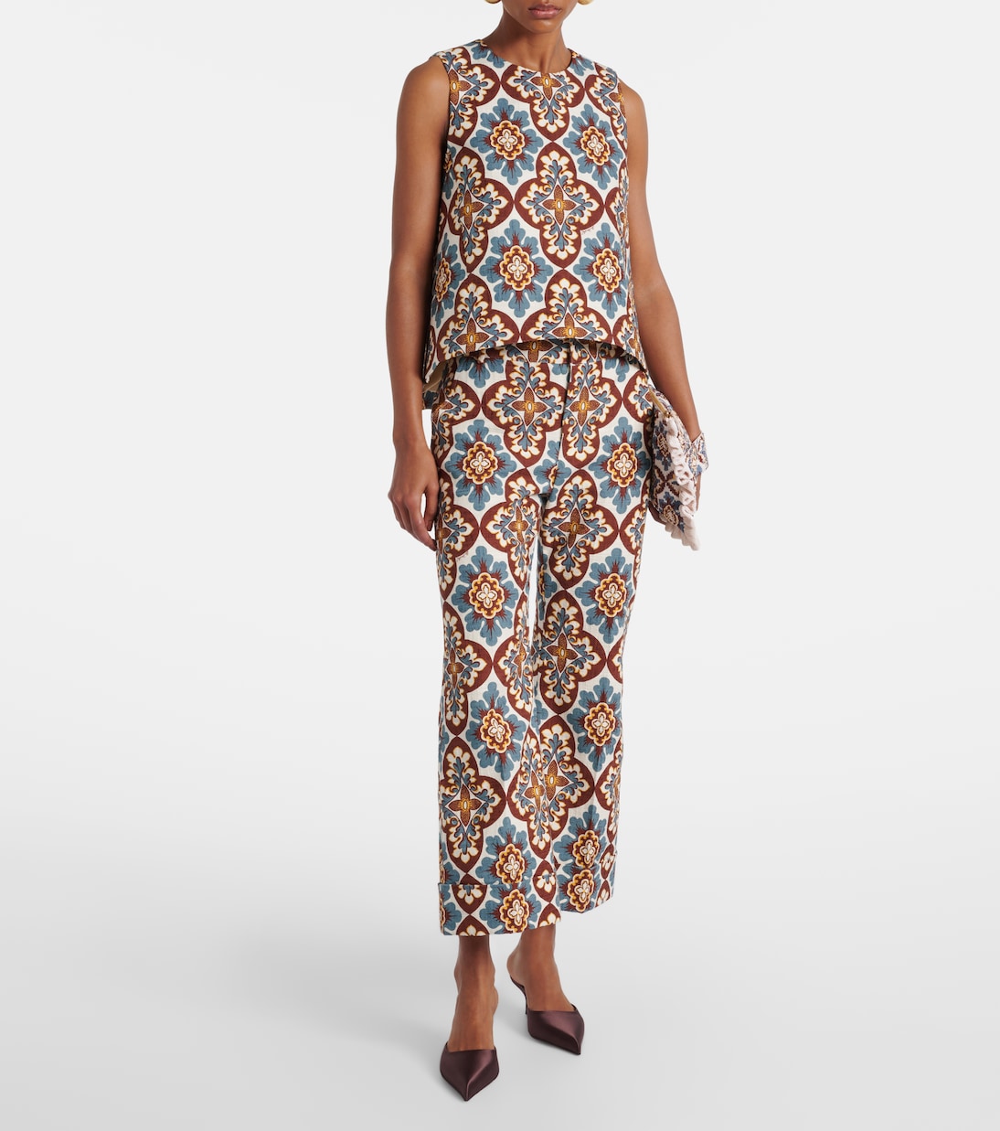 Pantaloni flared Hendrix in cotone a vita alta | La DoubleJ