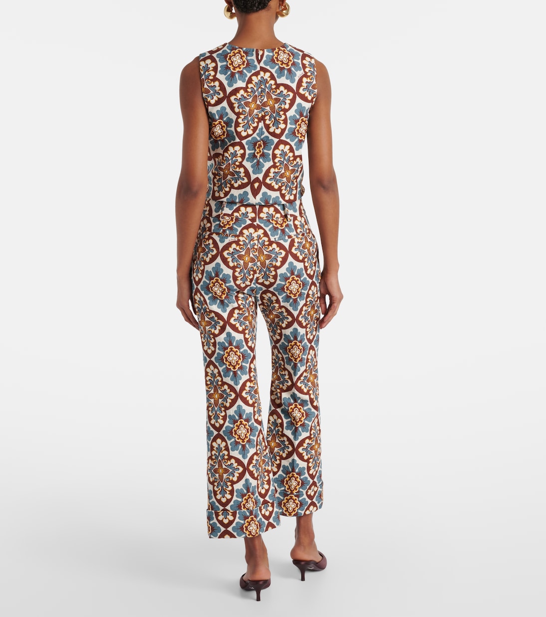Pantaloni flared Hendrix in cotone a vita alta | La DoubleJ