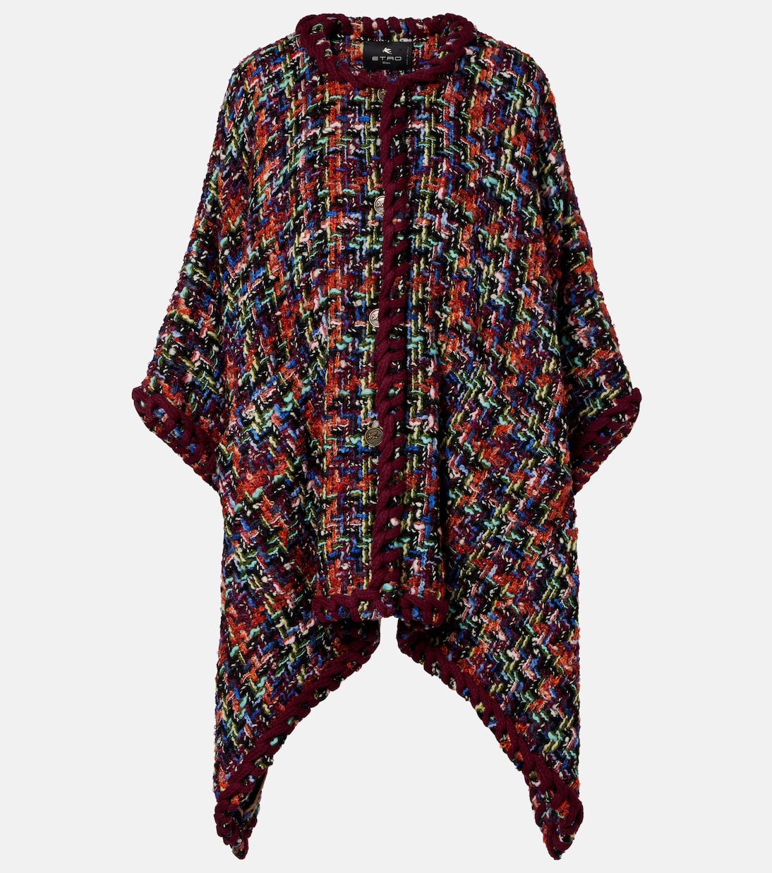 Wool, mohair, and cotton-blend cape | Etro