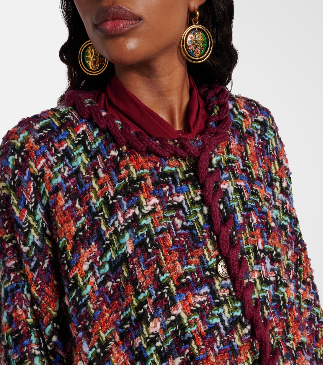 Wool, mohair, and cotton-blend cape | Etro