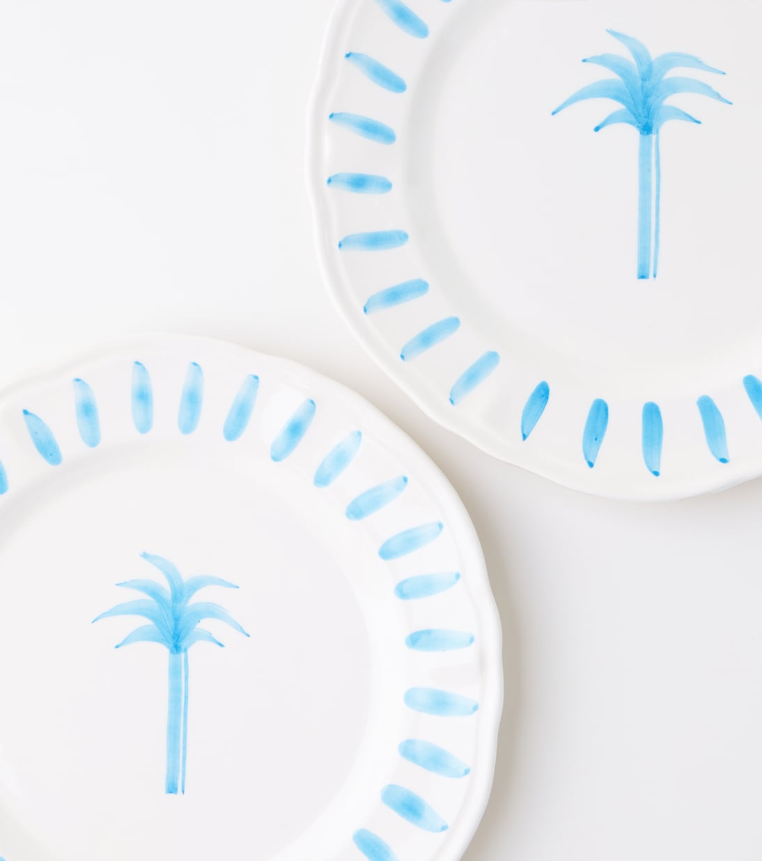 Palm set of 4 ceramic dinner plates | Les-Ottomans