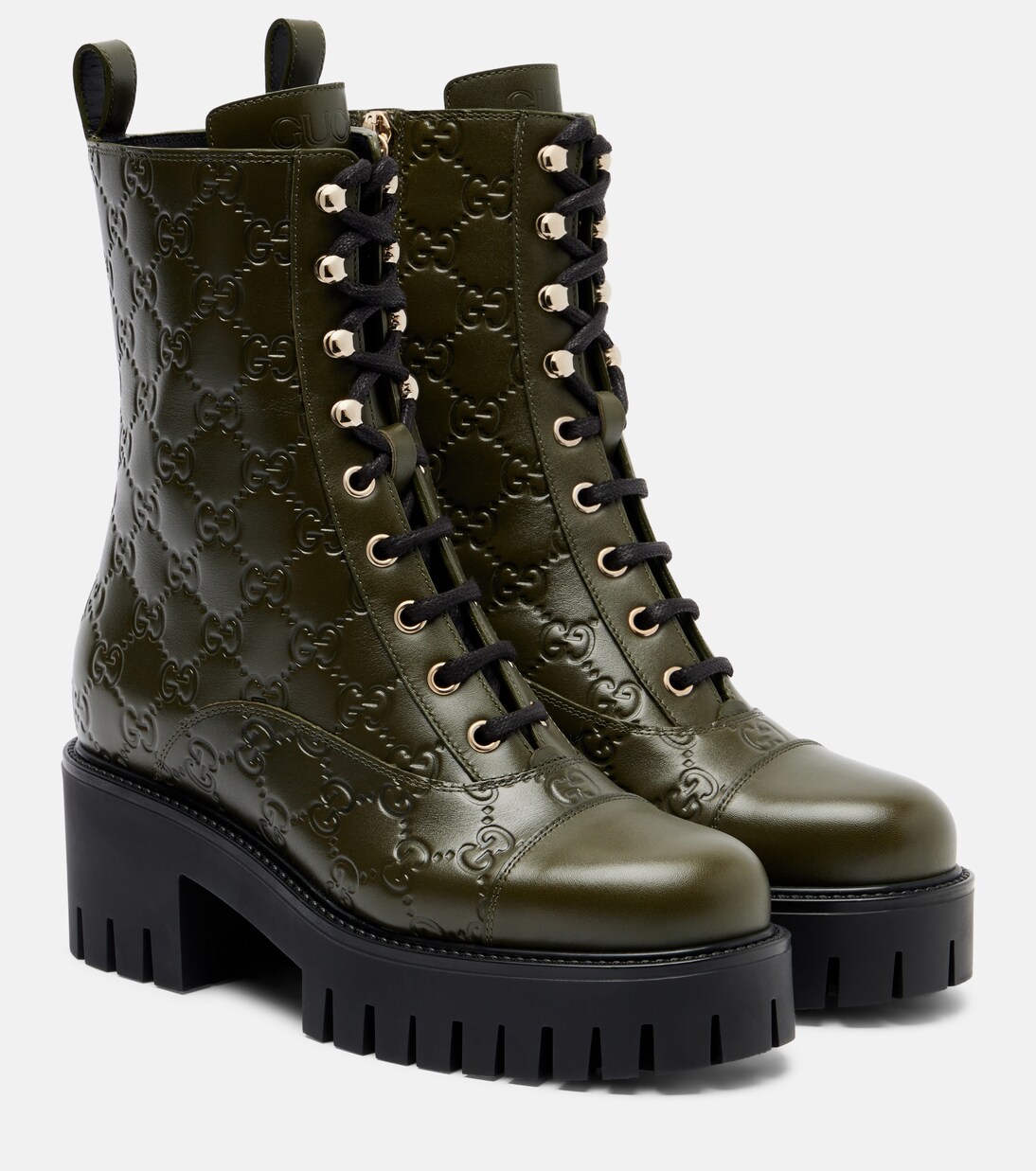 GG New Marmont leather combat boots | Gucci