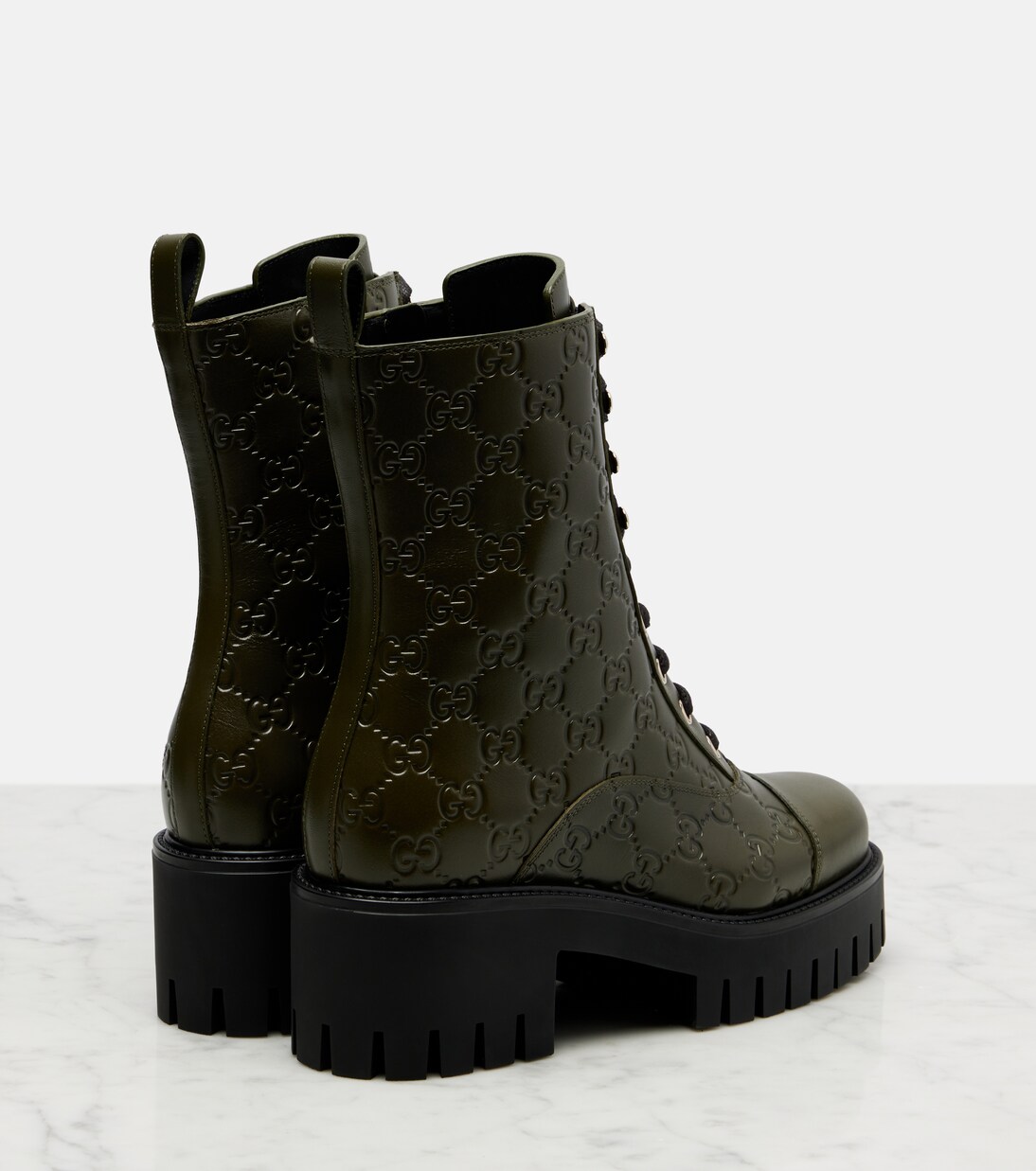 GG New Marmont leather combat boots | Gucci