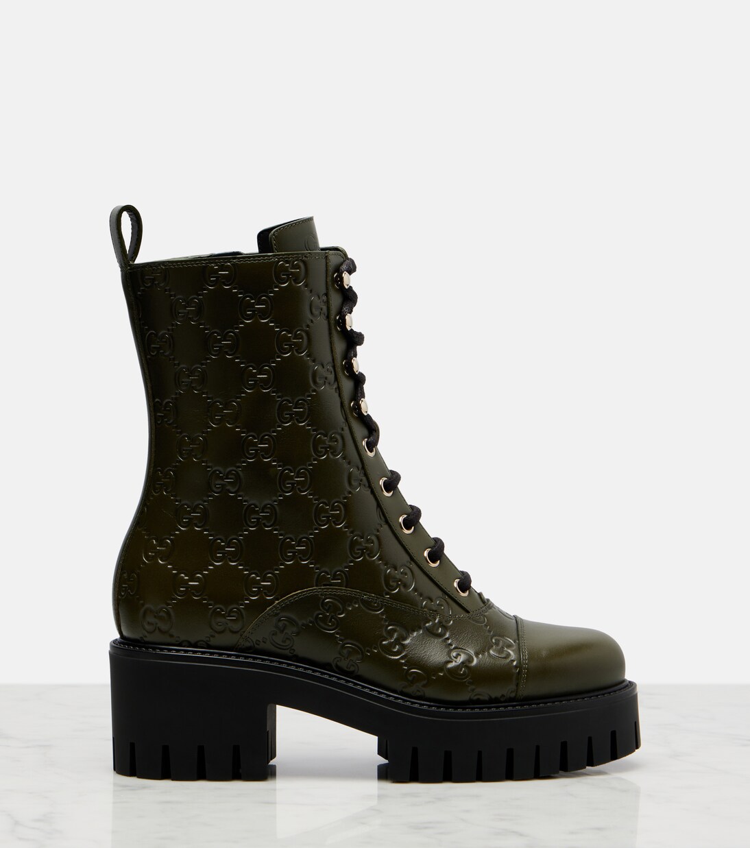 GG New Marmont leather combat boots | Gucci
