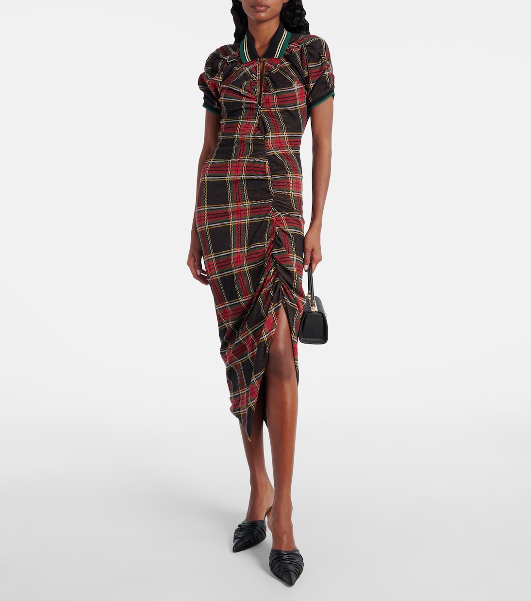 Pulling tartan cotton midi dress | Vivienne Westwood