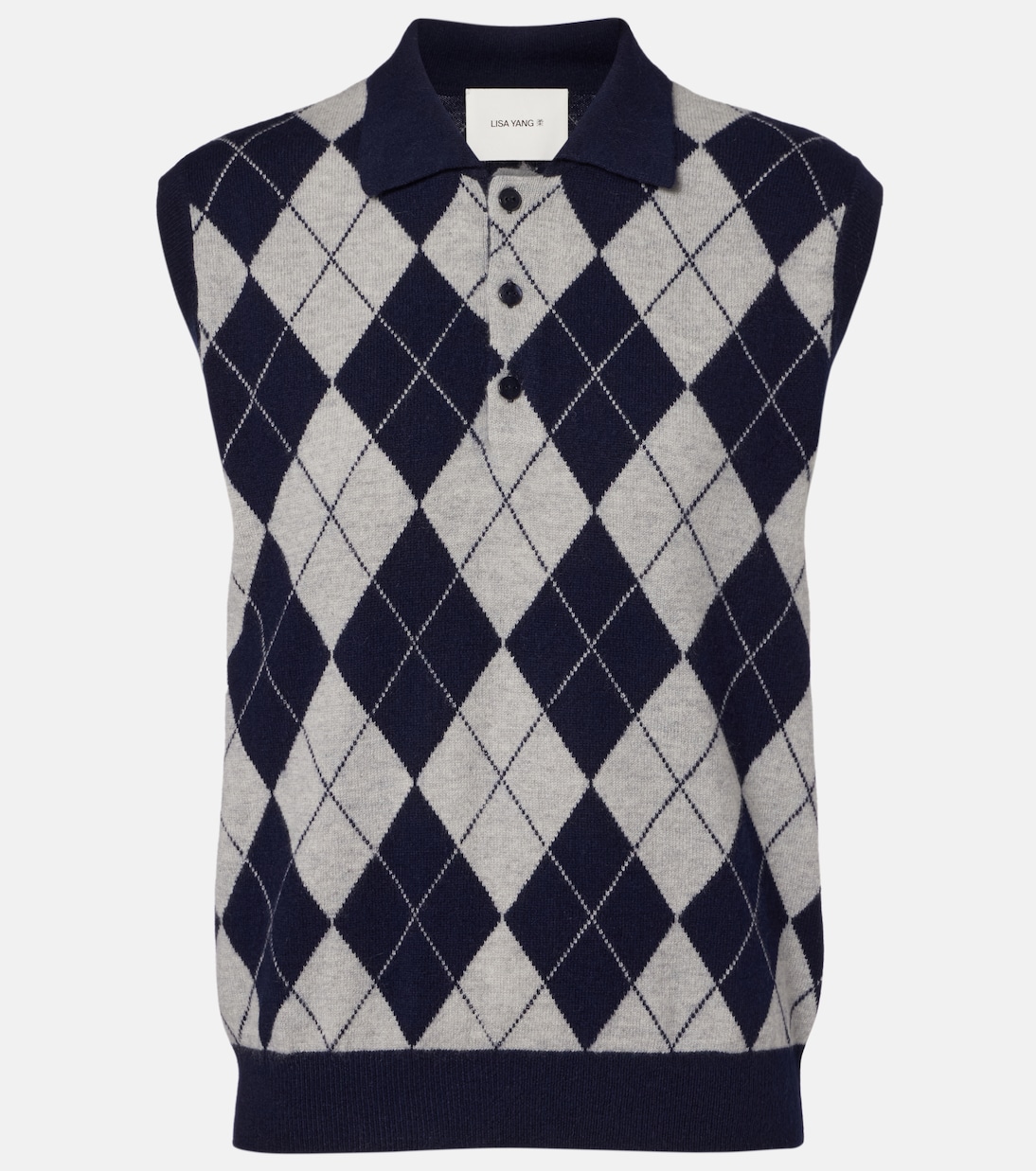 Riana argyle cashmere sweater vest | Lisa Yang