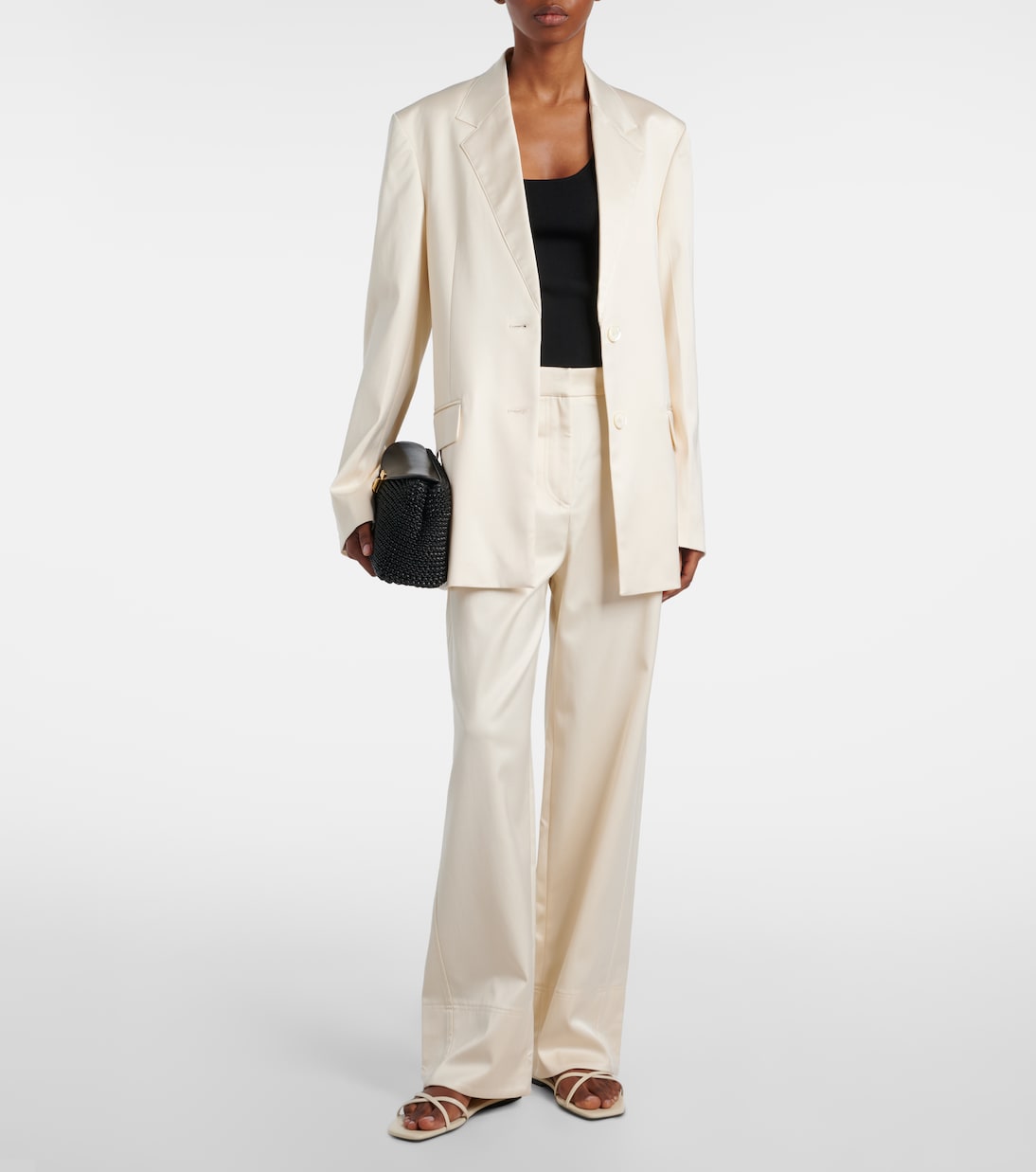 High-rise chintz wide-leg pants | Toteme