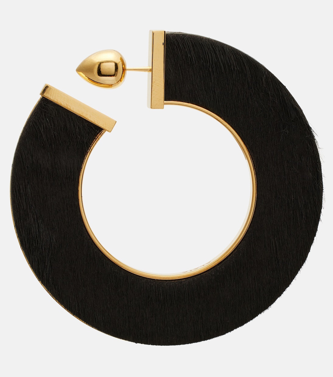 Blade Medium leather hoop earrings | Alaïa