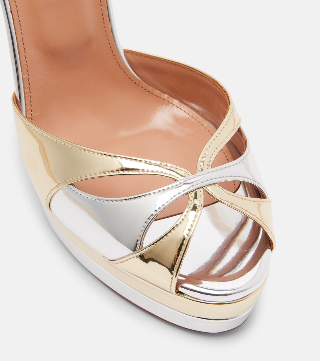 Moves 130 metallic leather sandals | Aquazzura