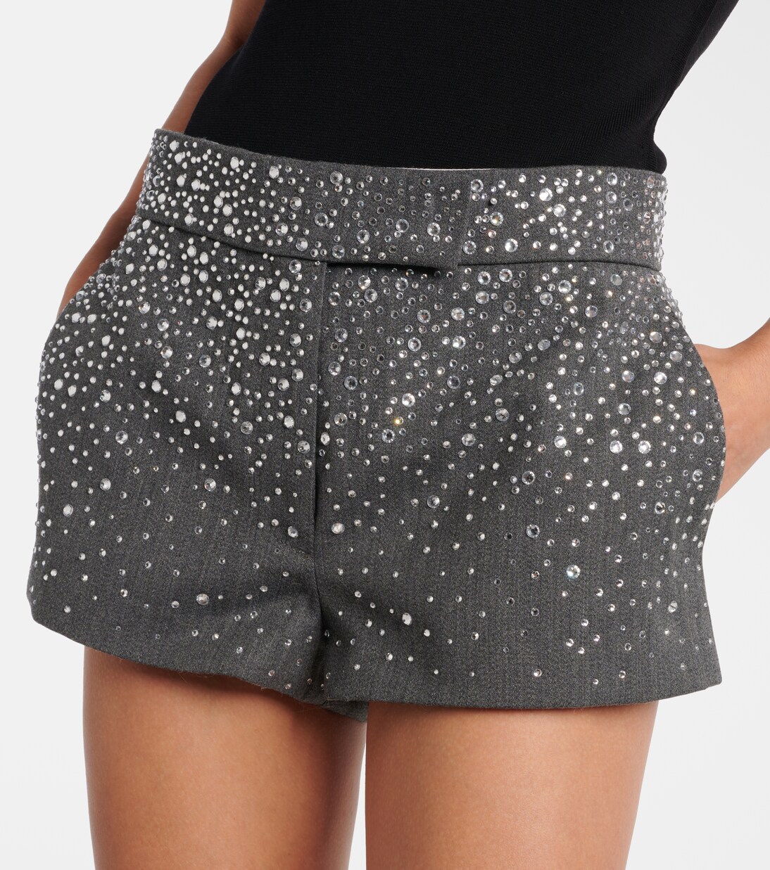 Low-rise crystal-embellished micro shorts | Alex Perry