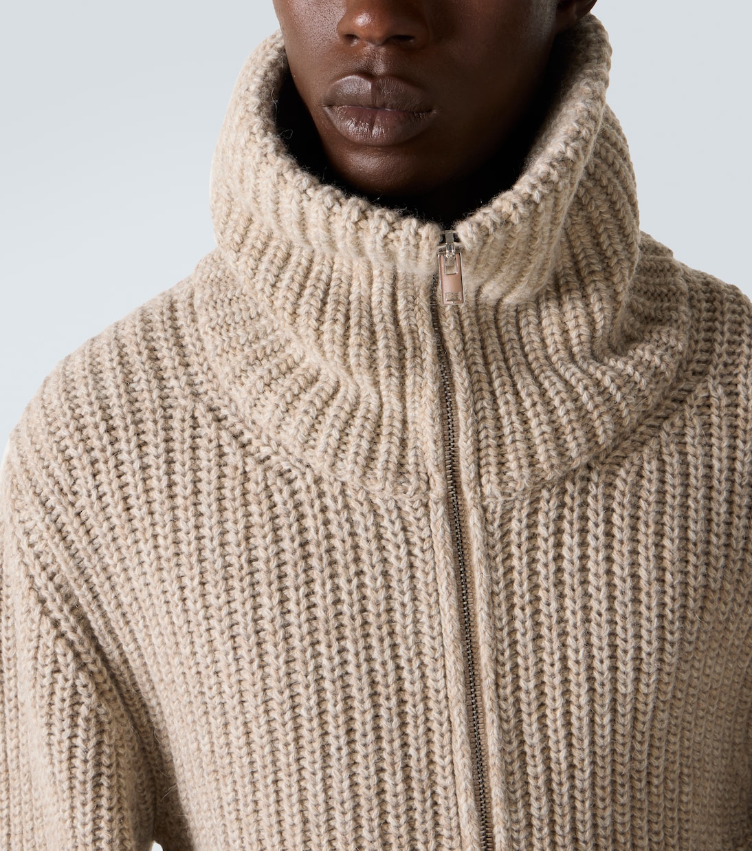 Alpaca and yak wool zip-up cardigan | Lemaire