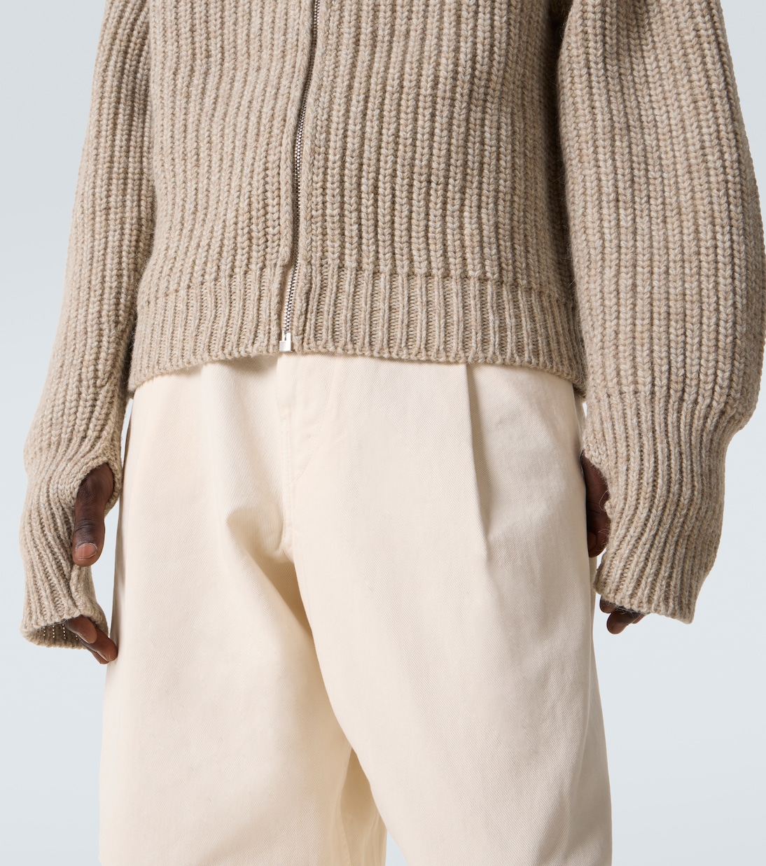 Alpaca and yak wool zip-up cardigan | Lemaire