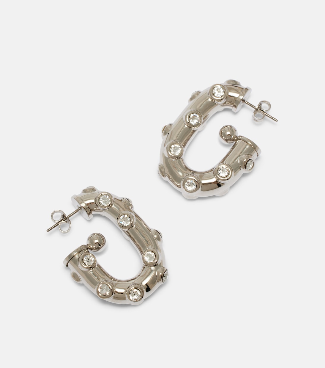 Crystal-embellished hoop earrings | Rabanne