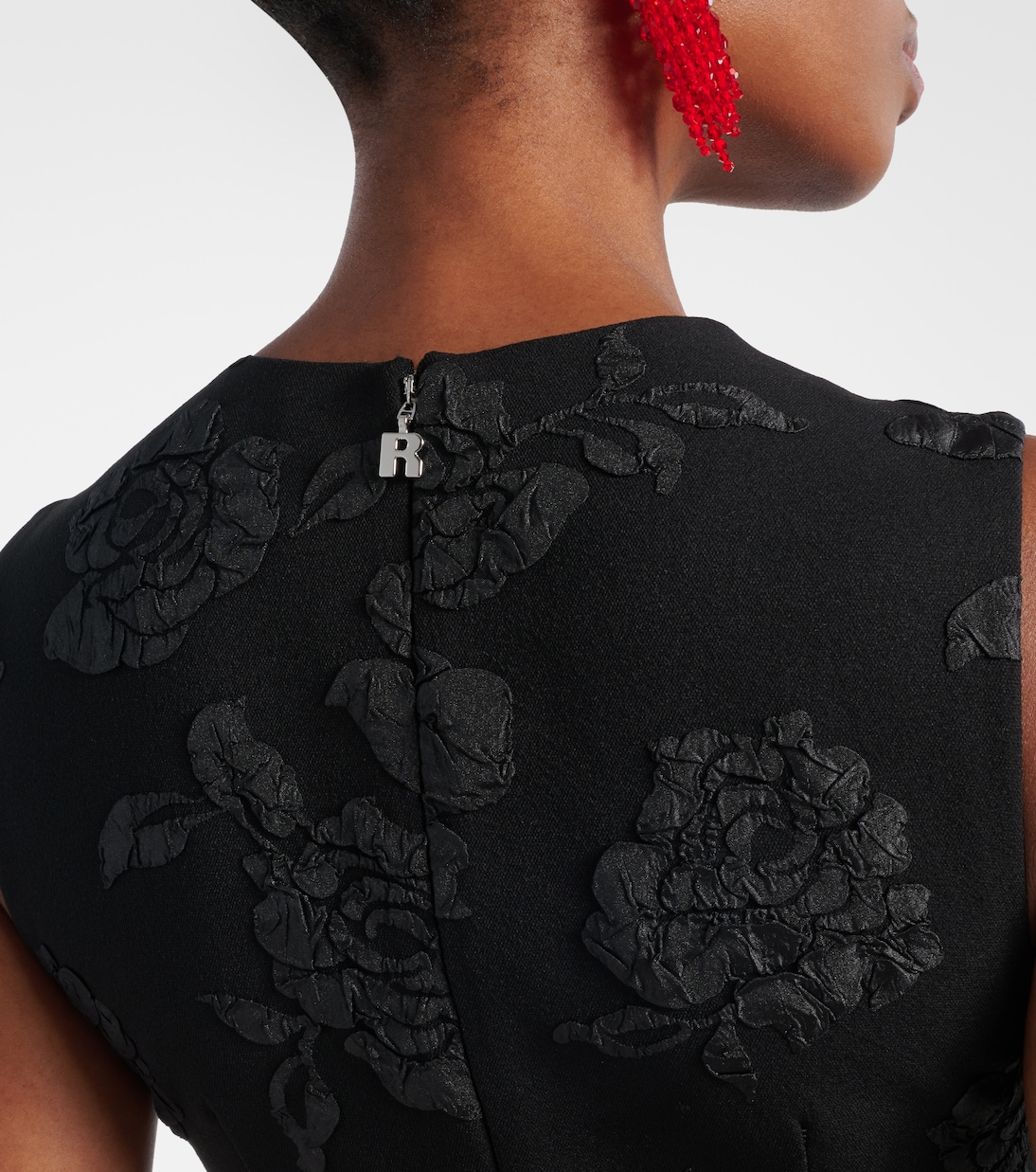 Vestido midi en jacquard floral | Rotate