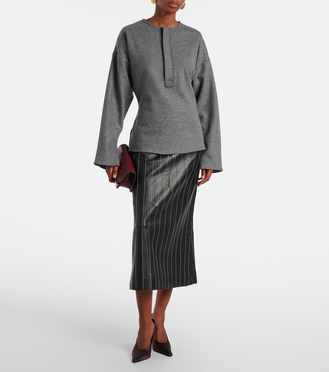 Wool and cashmere Henley shirt | Victoria Beckham