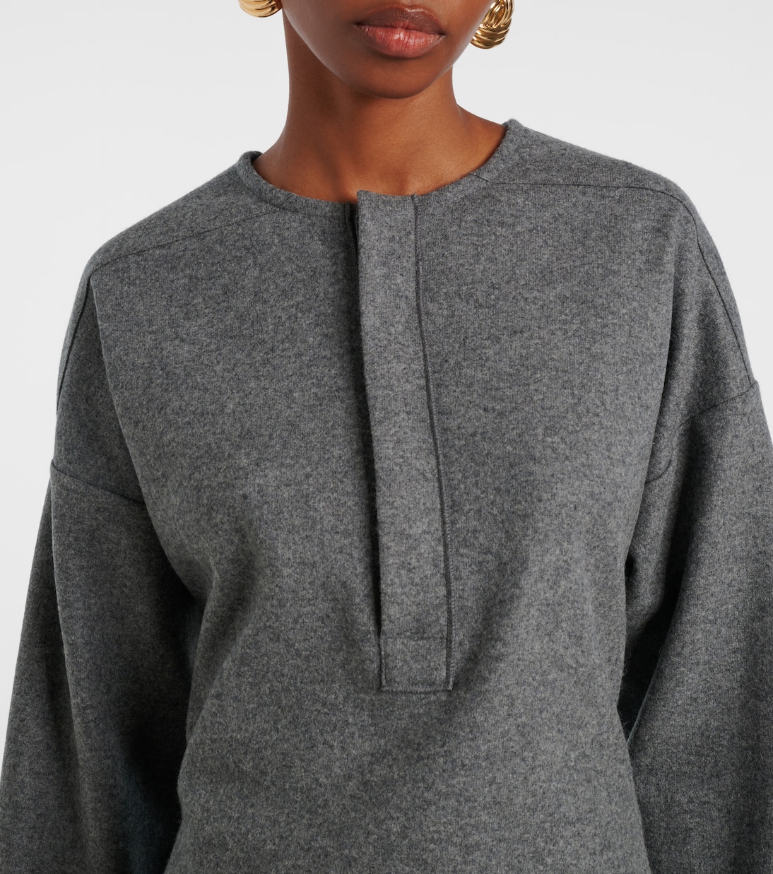 Wool and cashmere Henley shirt | Victoria Beckham