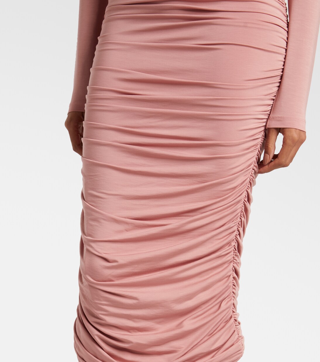 Ruched jersey midi dress | Balmain