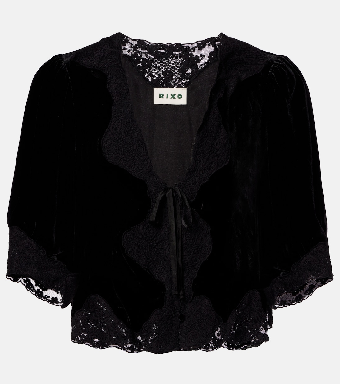 Top Ursula de terciopelo con encaje  | Rixo