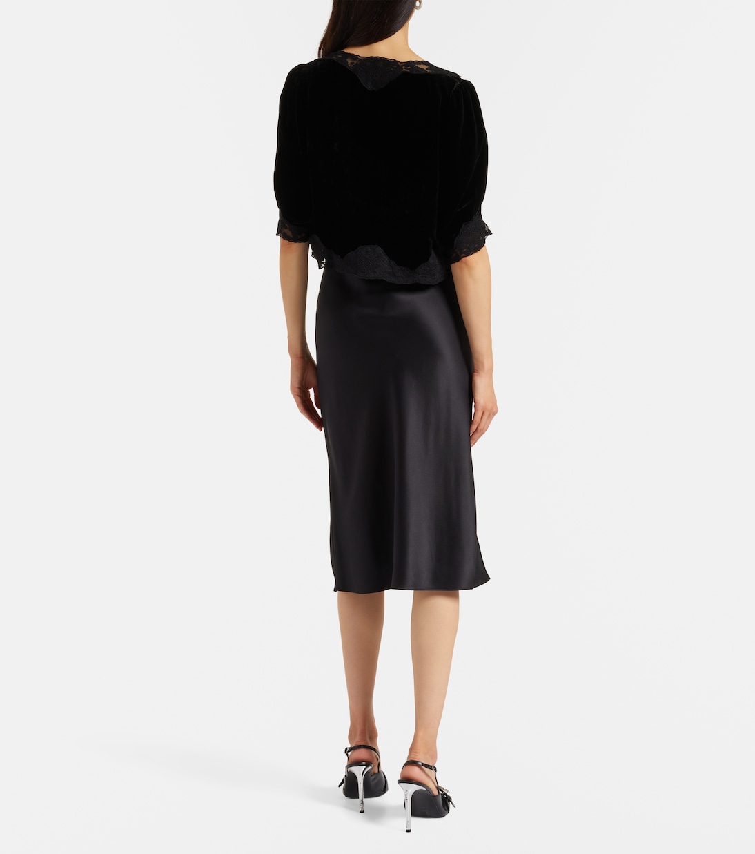 Top Ursula de terciopelo con encaje  | Rixo