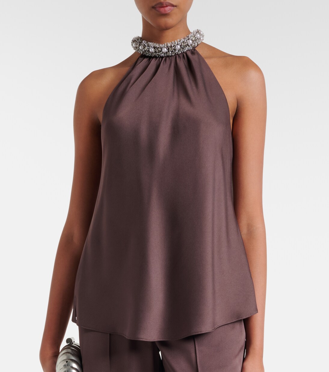 Embellished satin top | Simkhai