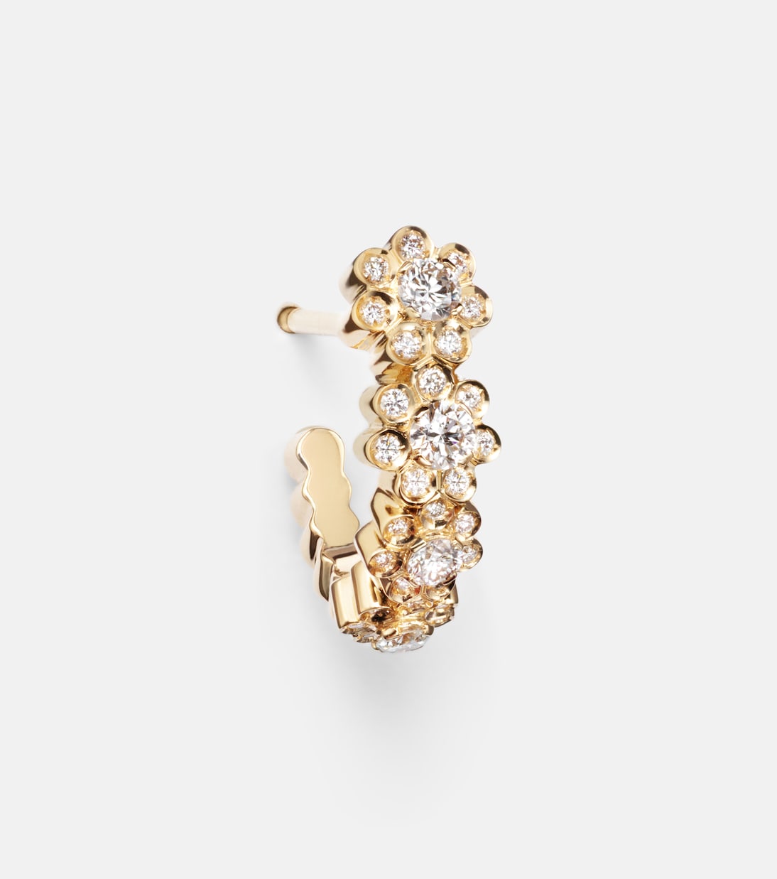 Petite Boucle De Fleurs 18kt gold earrings with diamonds | Sophie Bille Brahe