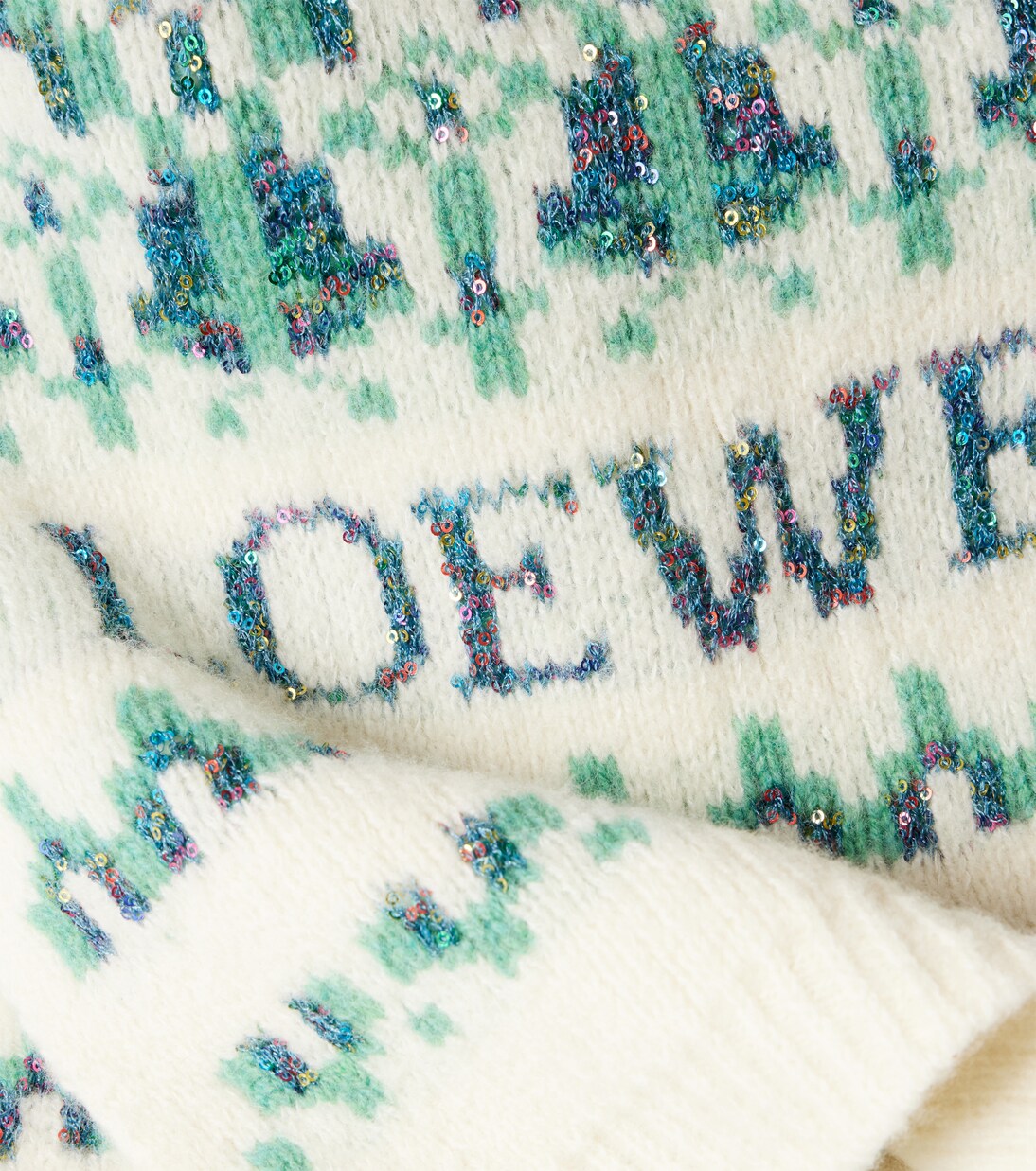 Bufanda en mezcla de lana en jacquard con lentejuelas | Loewe