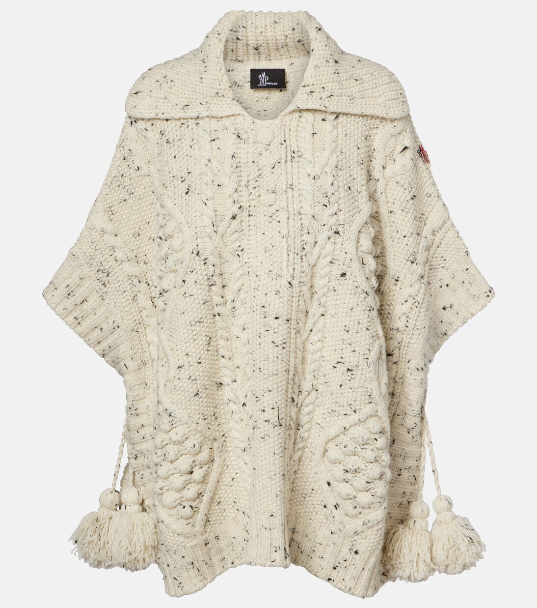 Poncho trenzado Aran de lana | Moncler Grenoble