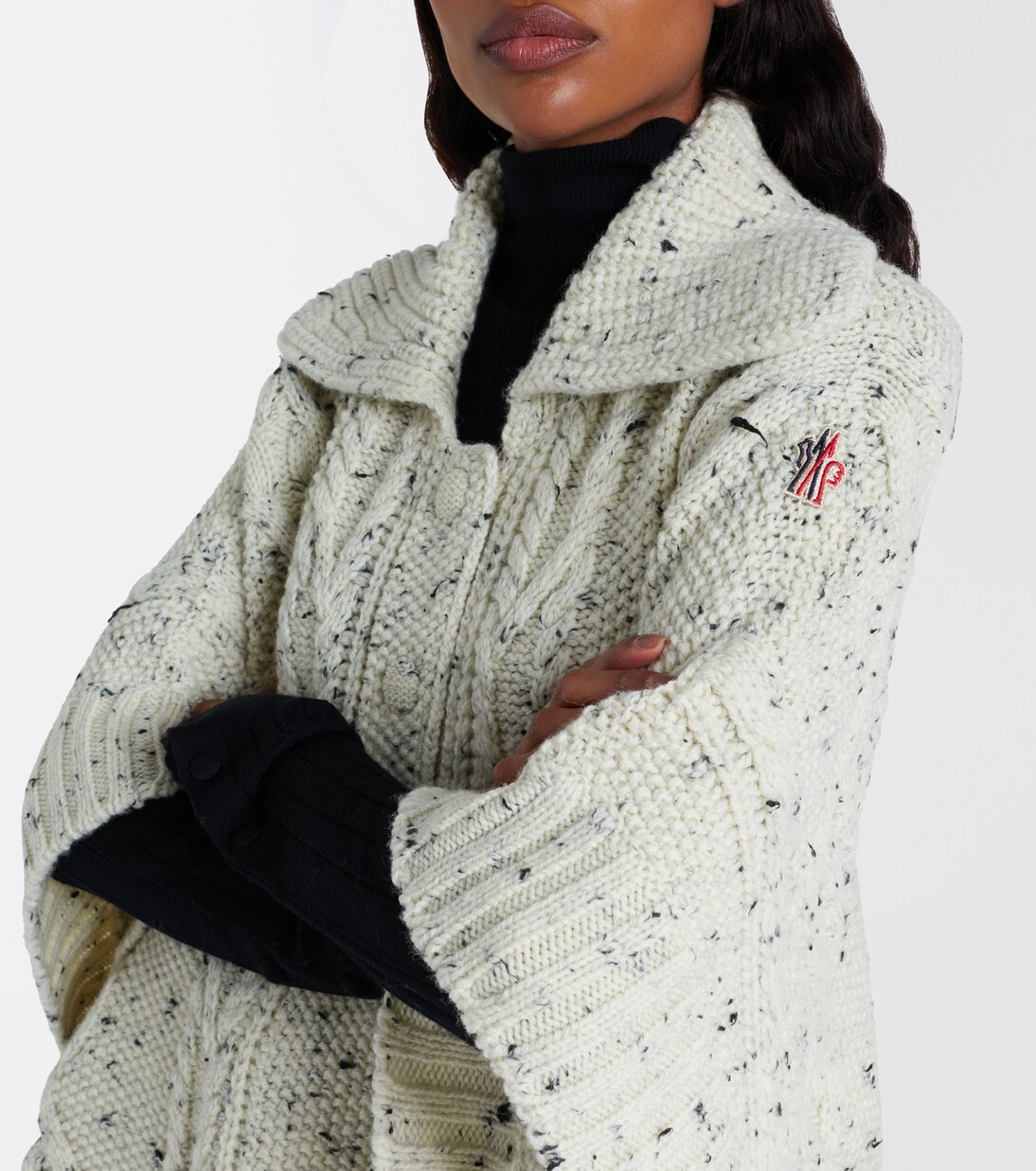 Poncho trenzado Aran de lana | Moncler Grenoble