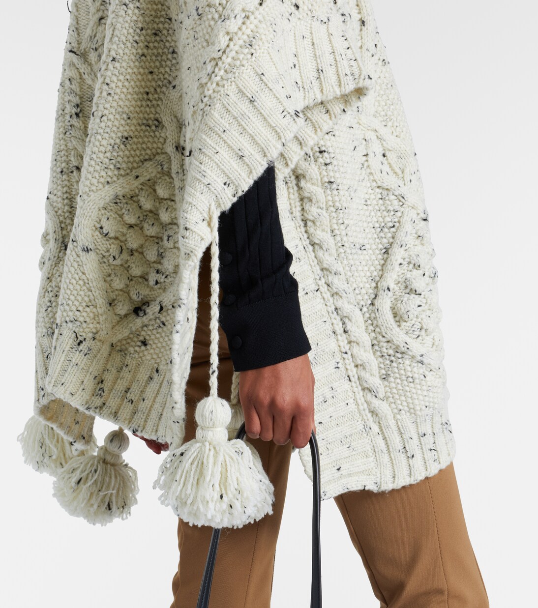 Poncho trenzado Aran de lana | Moncler Grenoble