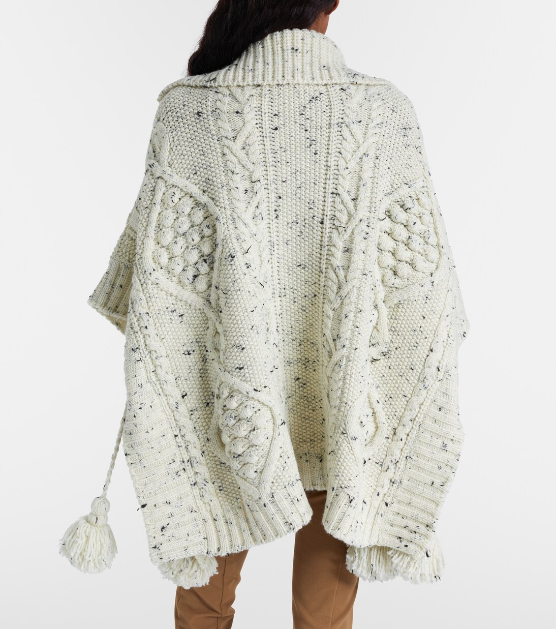 Poncho trenzado Aran de lana | Moncler Grenoble