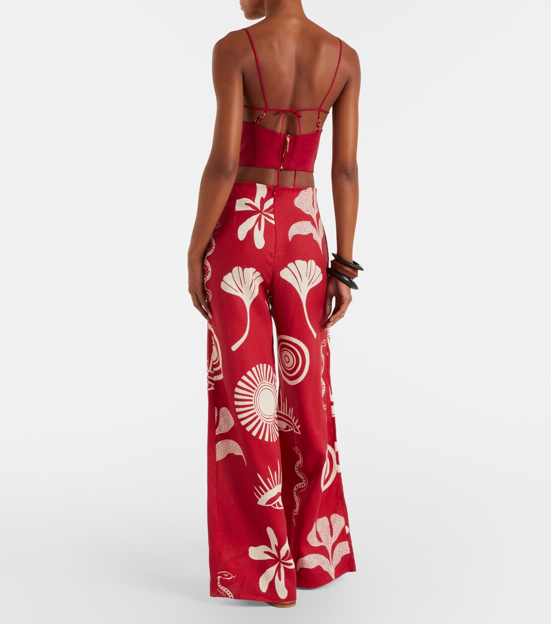 Toya printed linen wide-leg pants | Cala de la Cruz