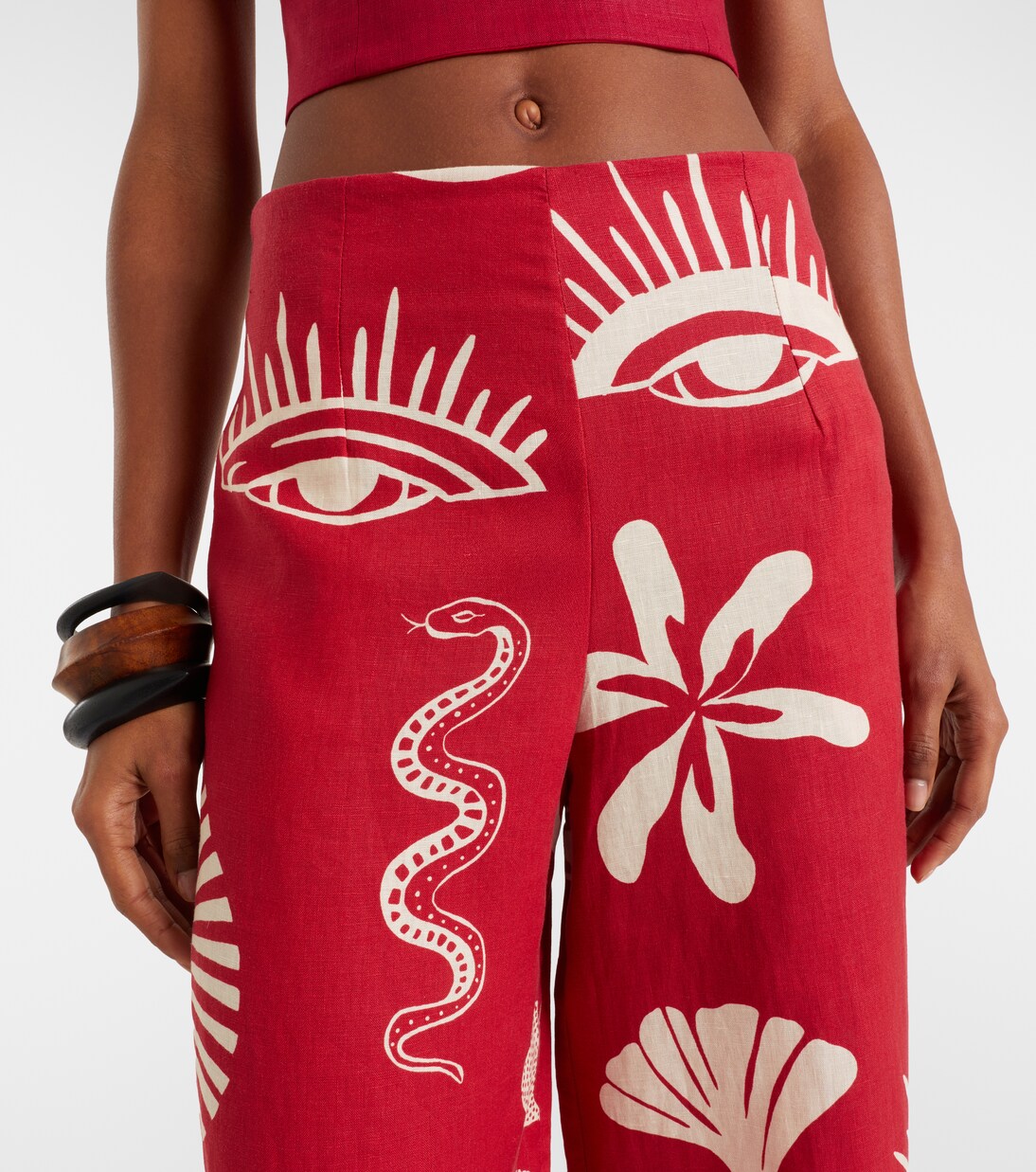 Toya printed linen wide-leg pants | Cala de la Cruz
