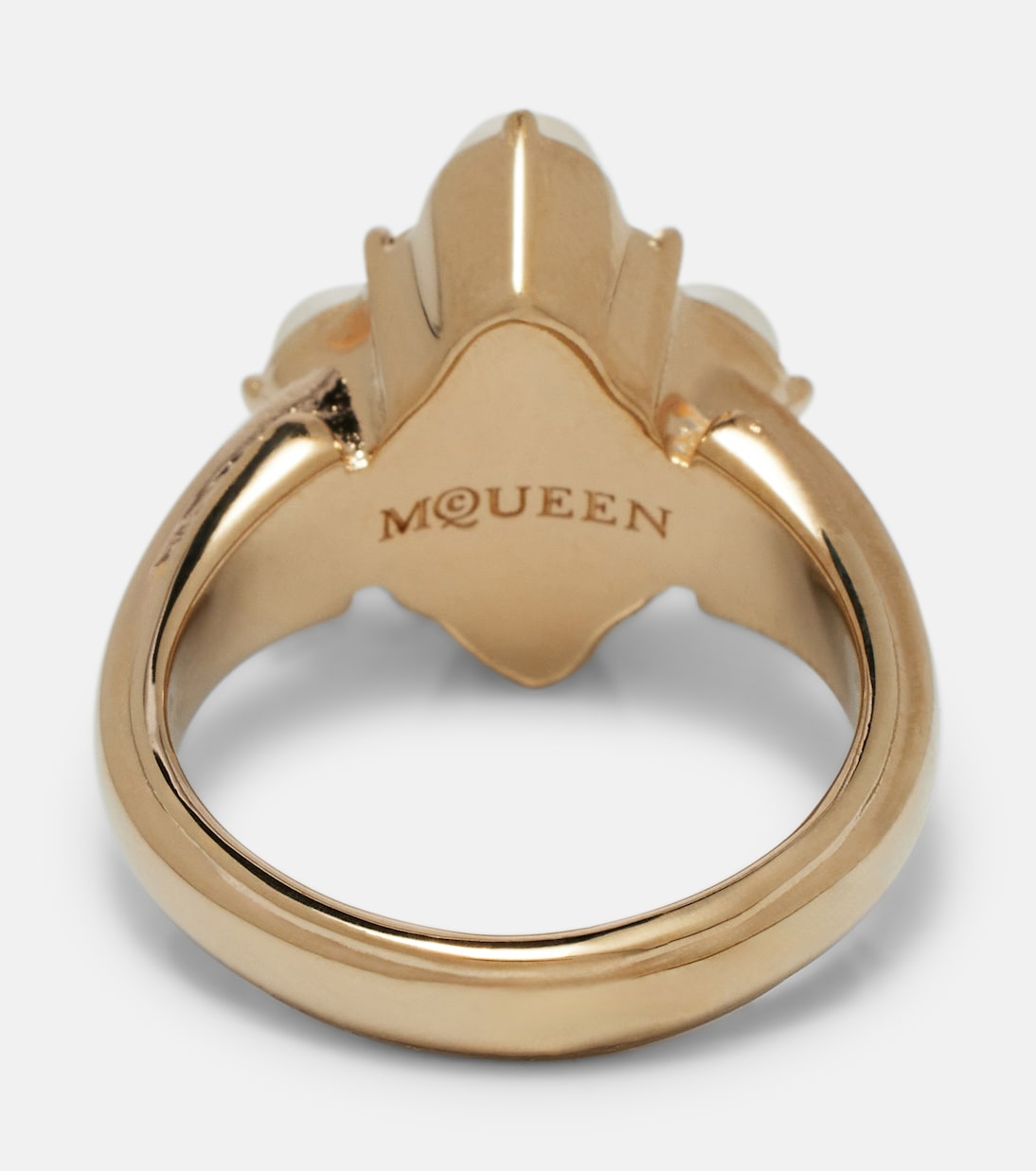 Ring Skull mit Kristallen und Zierperlen | McQueen